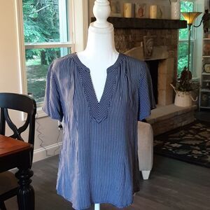 NWOT Od Navy Small Petite Blue Striped Blouse